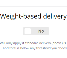 Weight-based delivery price bands